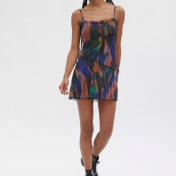 Urban Outfitters Moxie Mesh Mini Slip Dress Sz: L - Picture 4 of 16
